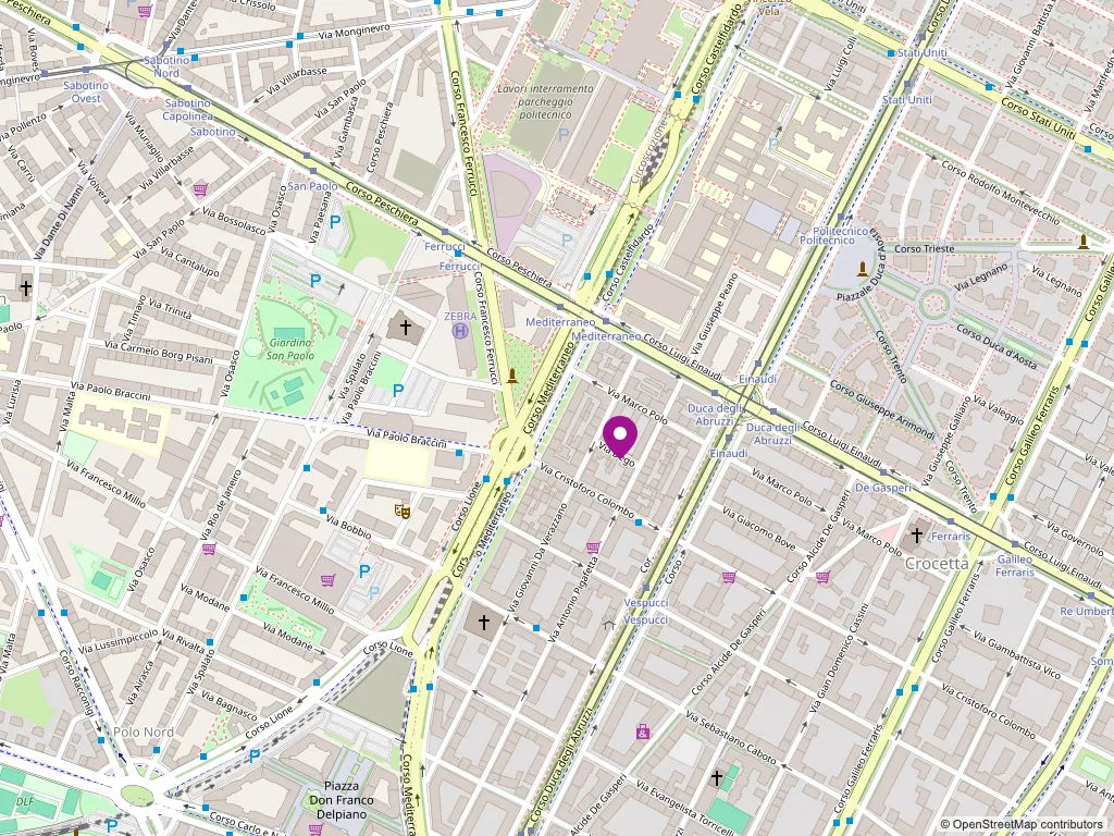 Mappa: il Centro Sabir in Via Dego 6, nel quartiere Crocetta a Torino